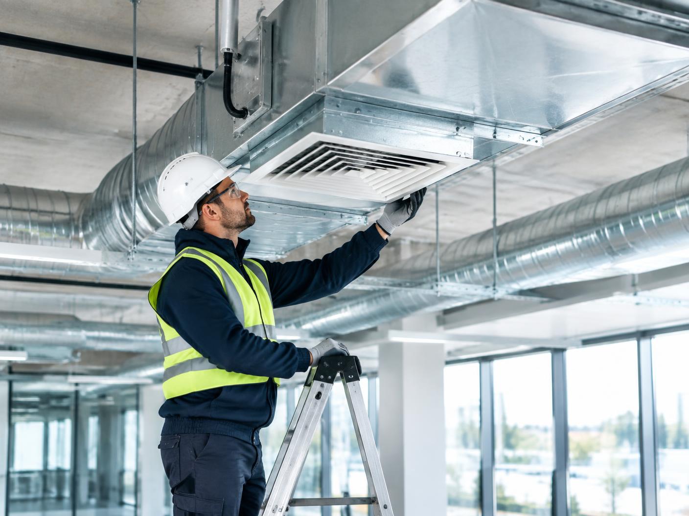 Ventilação de espaço profissional — exemplo demonstrativo